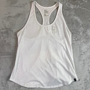 Nike Racerback Tank Top Womens XL White Athletic Gym Dri Fit Style